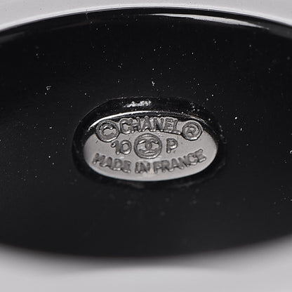 Chanel Resin Pearl Crystal CC Ring 6.5 Black 4 of 5