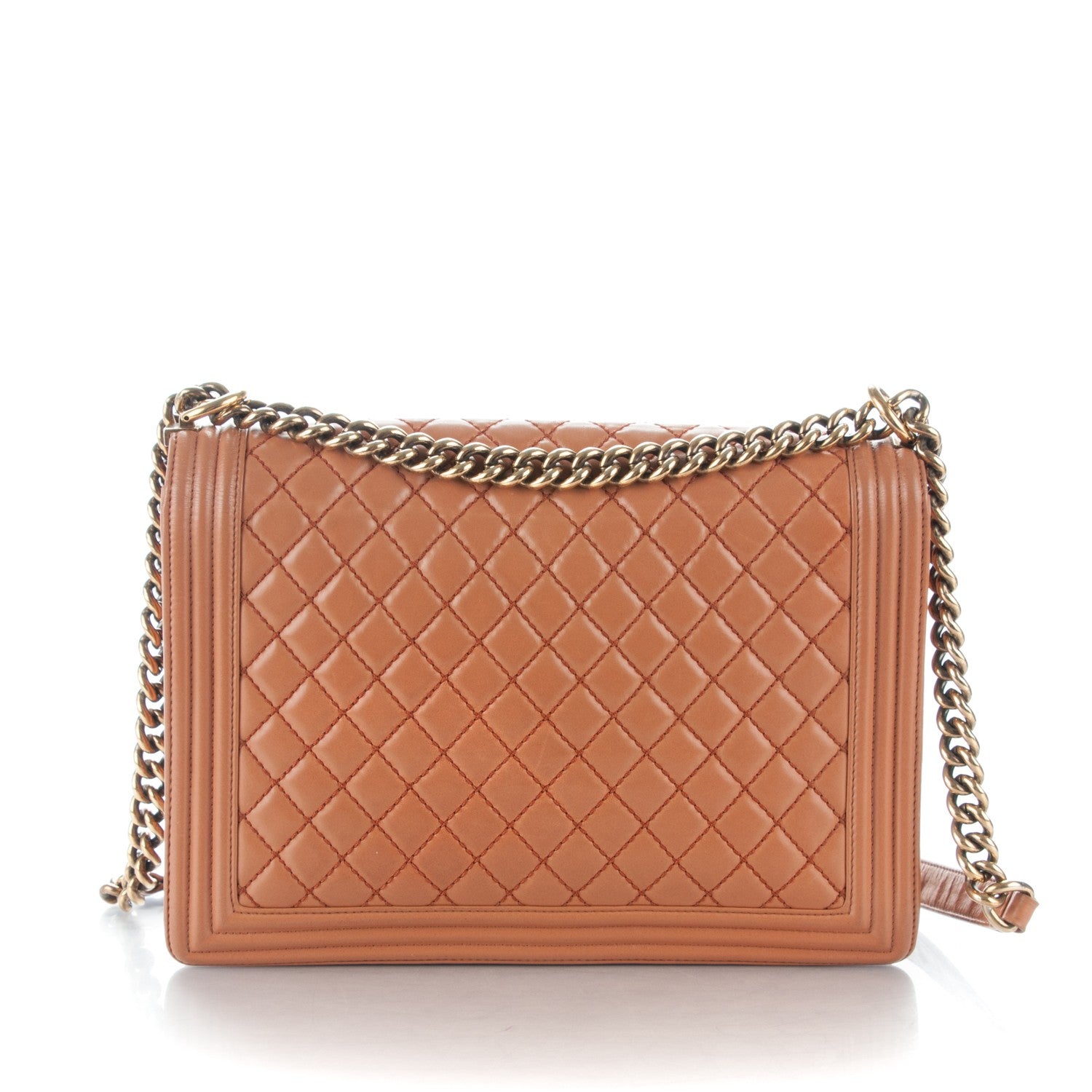 Chanel Calfskin Quilted Large Boy Flap Dark Beige 5 of 14