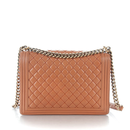 Chanel Calfskin Quilted Large Boy Flap Dark Beige 5 of 14