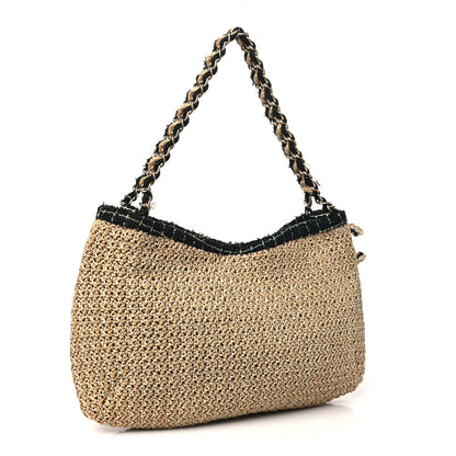 Chanel Tweed Woven Raffia Country Coco Hobo 3 of 10