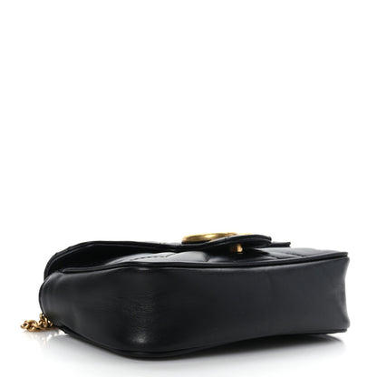 Gucci Calfskin Matelasse Super Mini GG Marmont Shoulder Bag Black 3 of 8