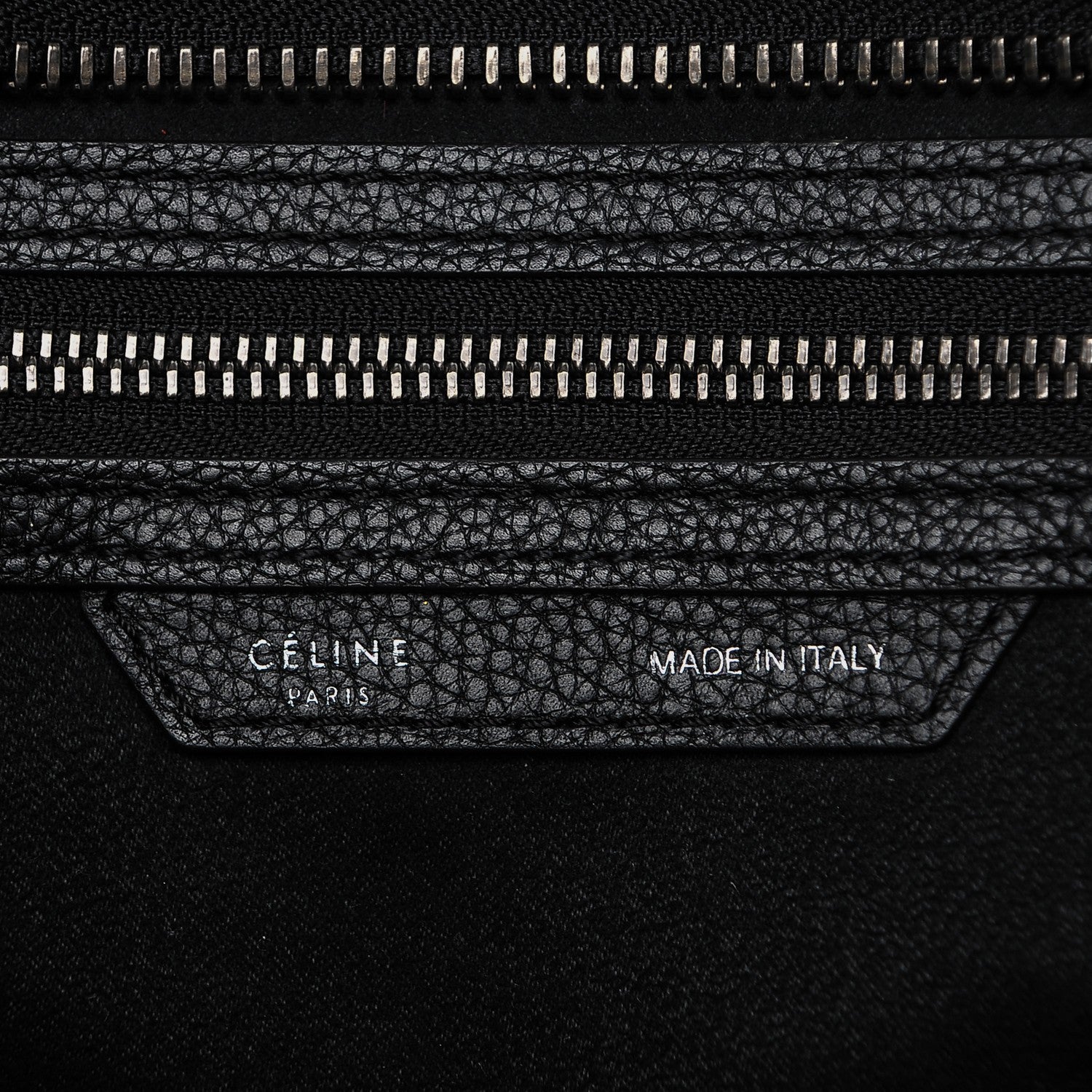 Celine Drummed Calfskin Shoulder Luggage Black 6 of 10