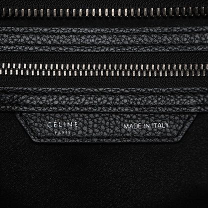 Celine Drummed Calfskin Shoulder Luggage Black 6 of 10
