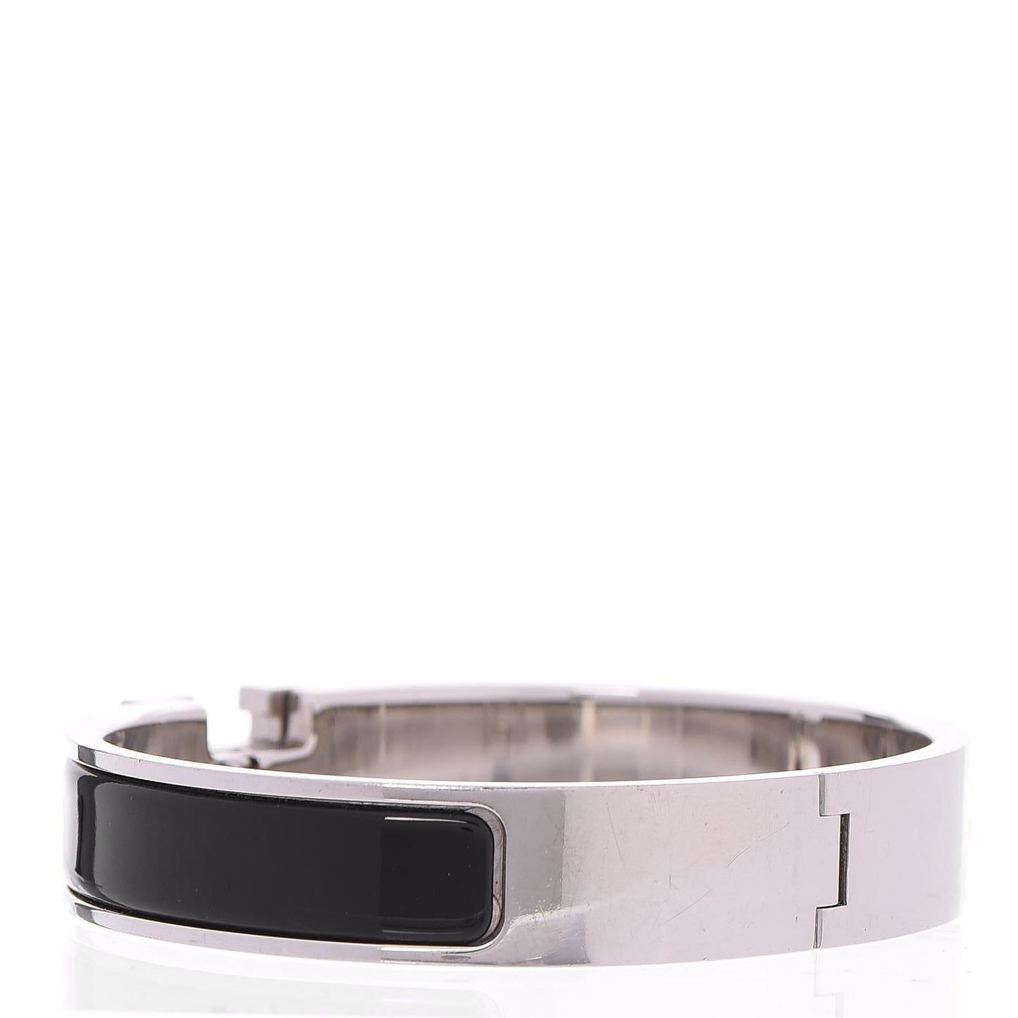 Enamel Narrow Clic Clac H Bracelet GM Black