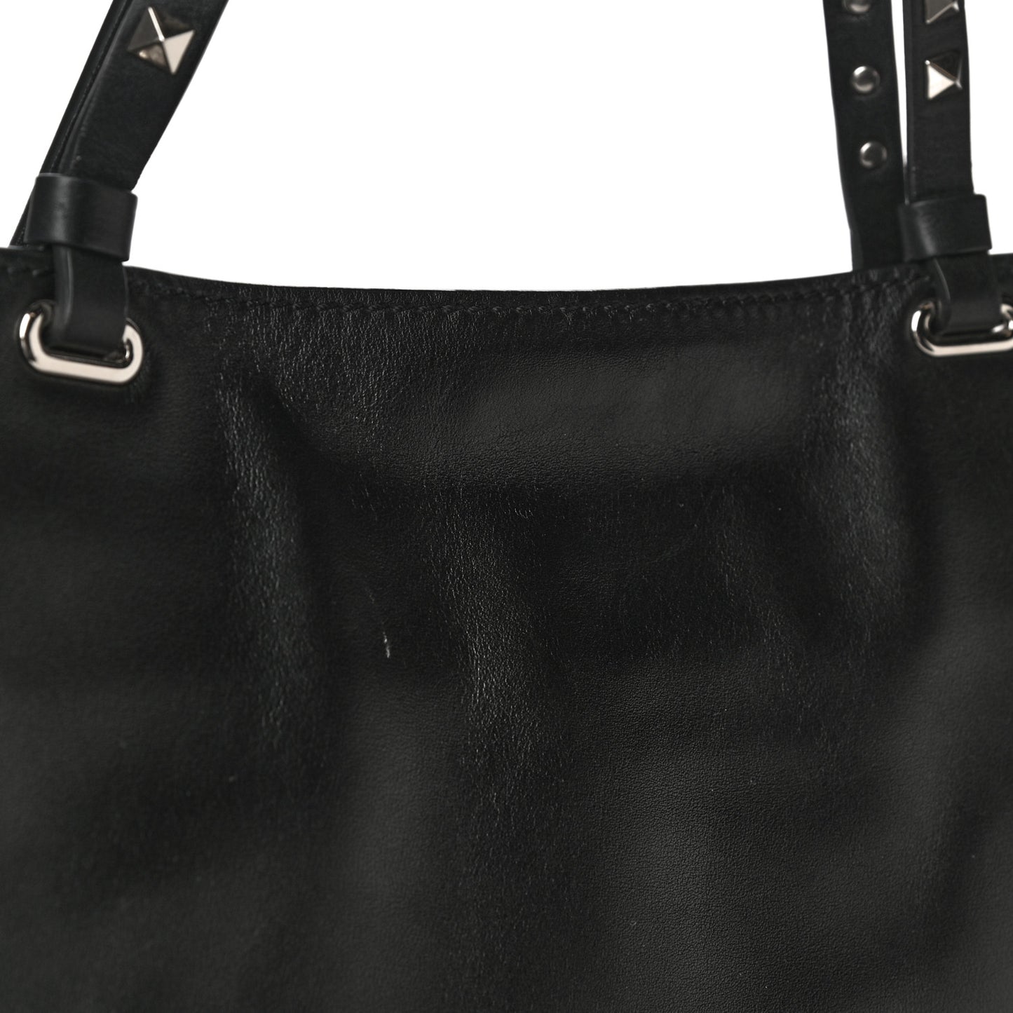 Vitello Medium Rockstud Tote Black