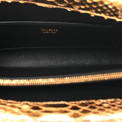 Tom Ford Metallic Snakeskin Bar Clutch Bag Gold 5 of 8