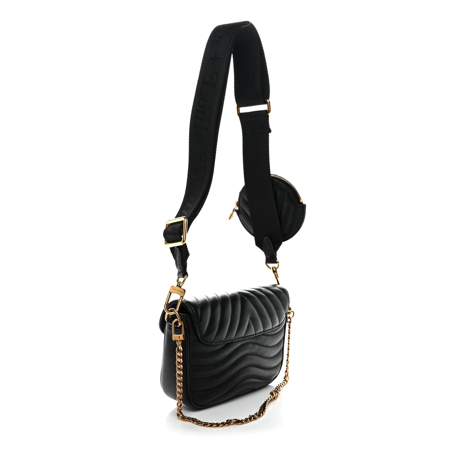 Louis Vuitton Calfskin New Wave Multi Pochette Black 3 of 9