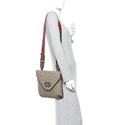 Gucci GG Supreme Monogram Web Medium Neo Vintage Flap Messenger Bag Beige New Acero 2 of 10