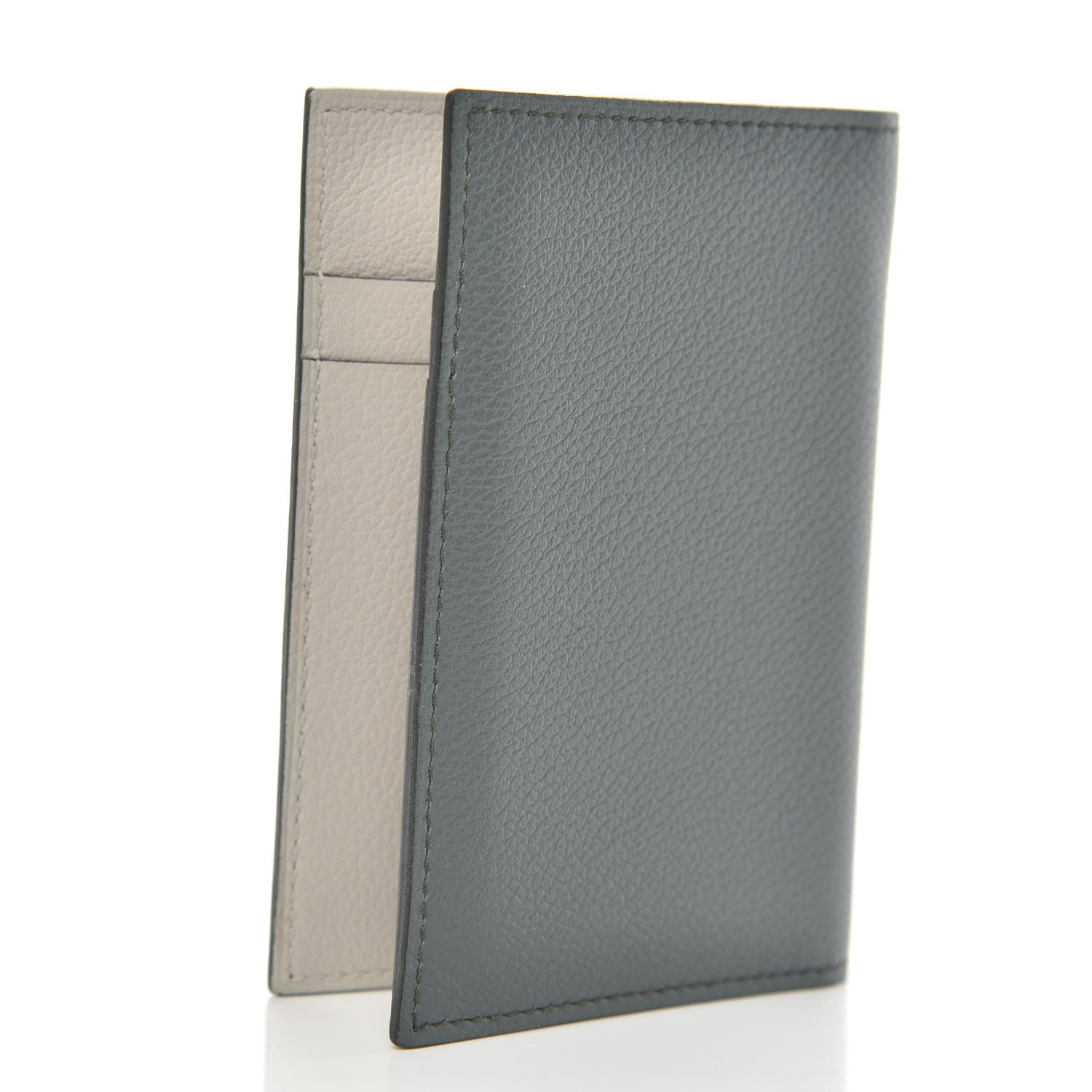 Hermes Evercolor MC2 Euclide Card Holder Case Vert Amande Gris Perle 3 of 7