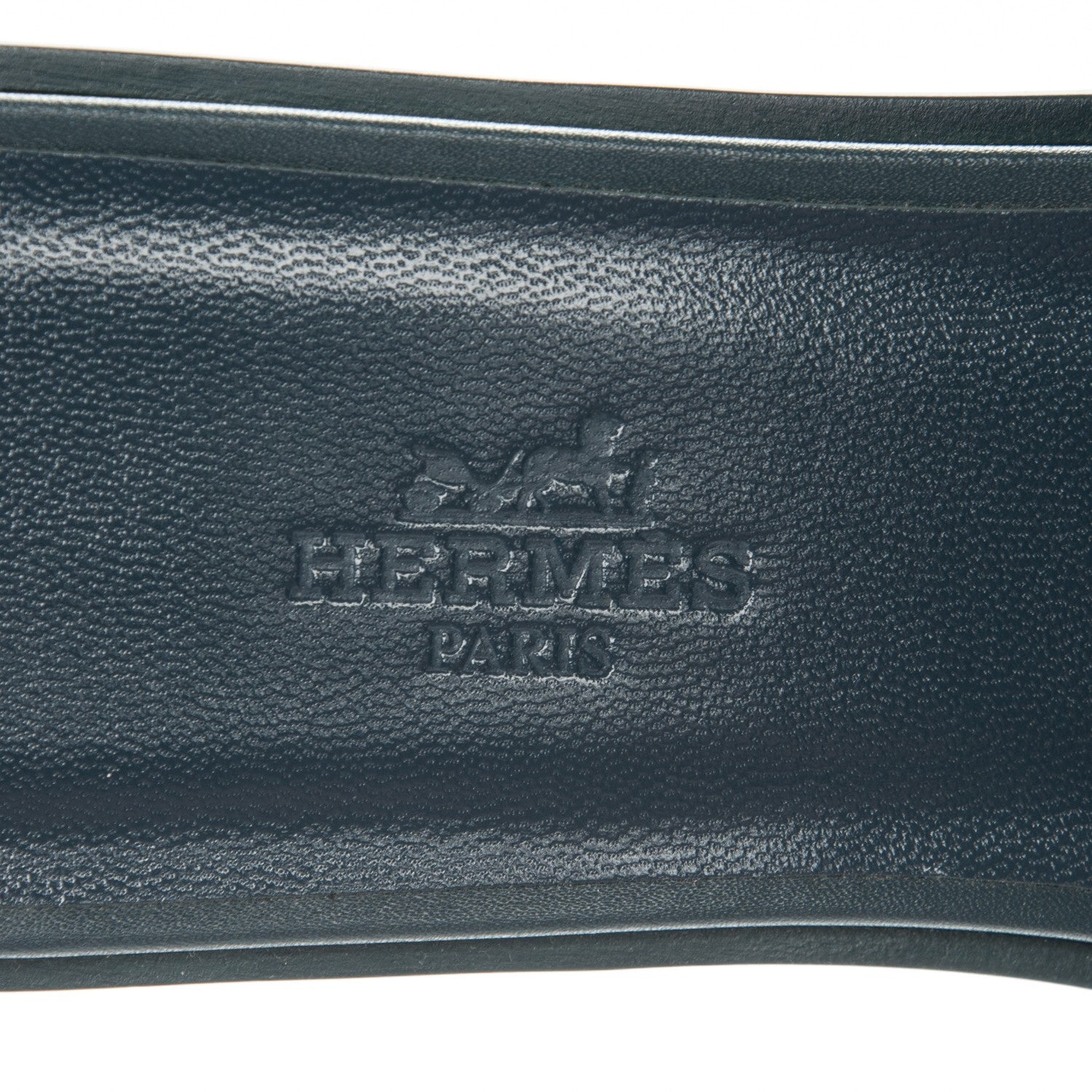 Hermes Box Calfskin Oran Sandals 37.5 Bleu Ardoise Bordeaux 7 of 7