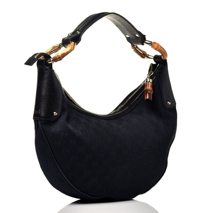 Gucci Monogram Bamboo Ring Hobo Black 3 of 10