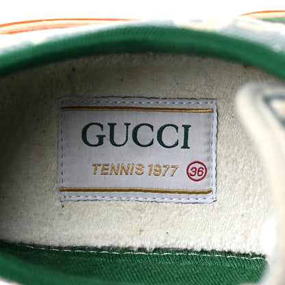 Gucci Cotton GG Monogram Web Womens 1977 Tennis Sneakers 36 Philod Ivory Mystic White 7 of 8