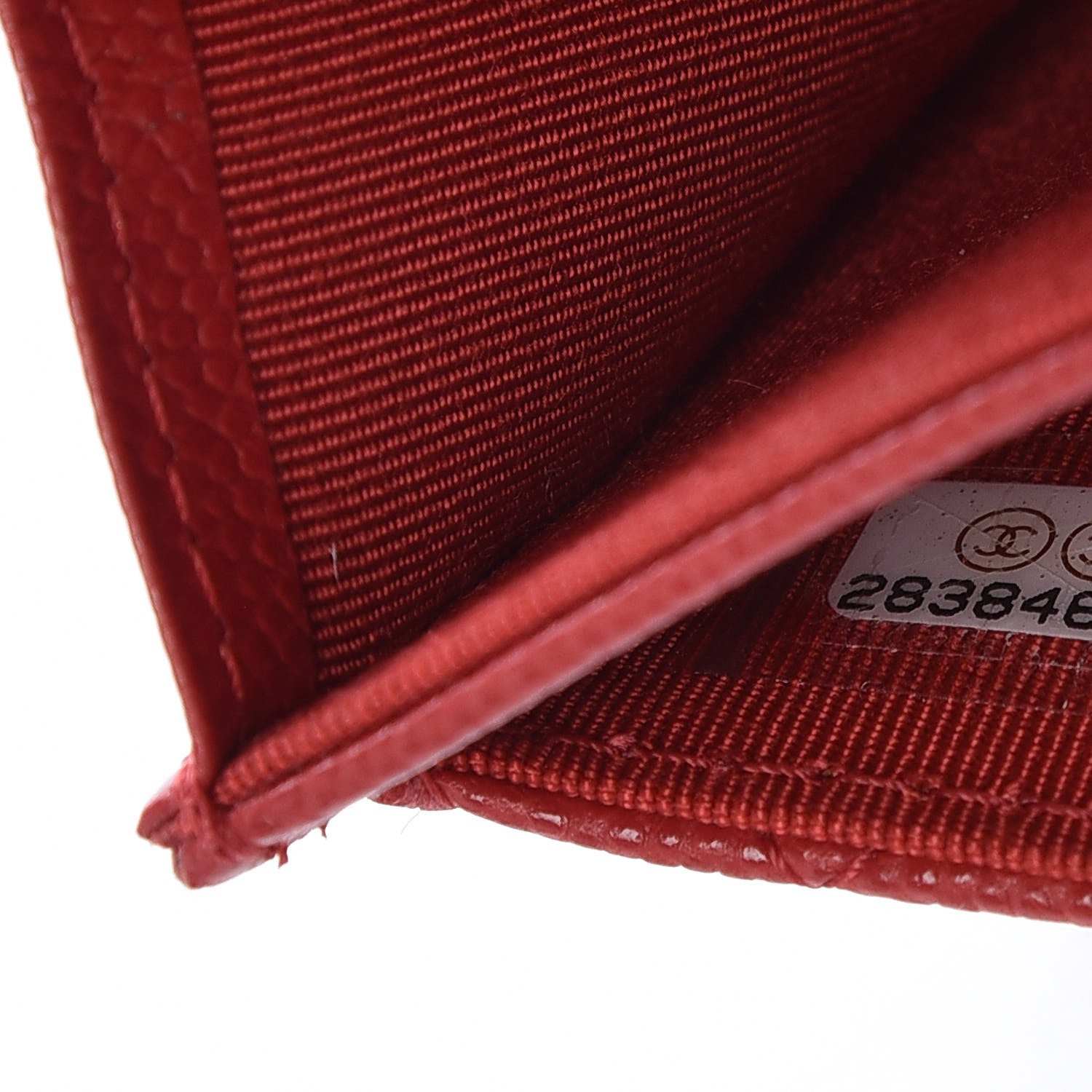 Chanel Caviar Quilted Flap Card Holder Wallet Red 8 of 9