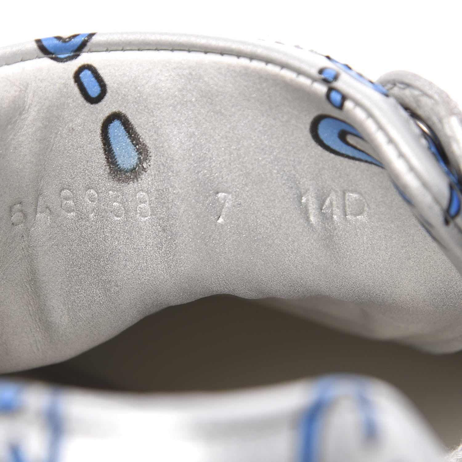 Gucci Miro Rubber Wax GucciGhost Print Mens New Ace Sneakers 7 Silver 9 of 10