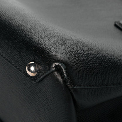 Burberry Derby Calfskin House Check Medium Banner Tote Black 12 of 15