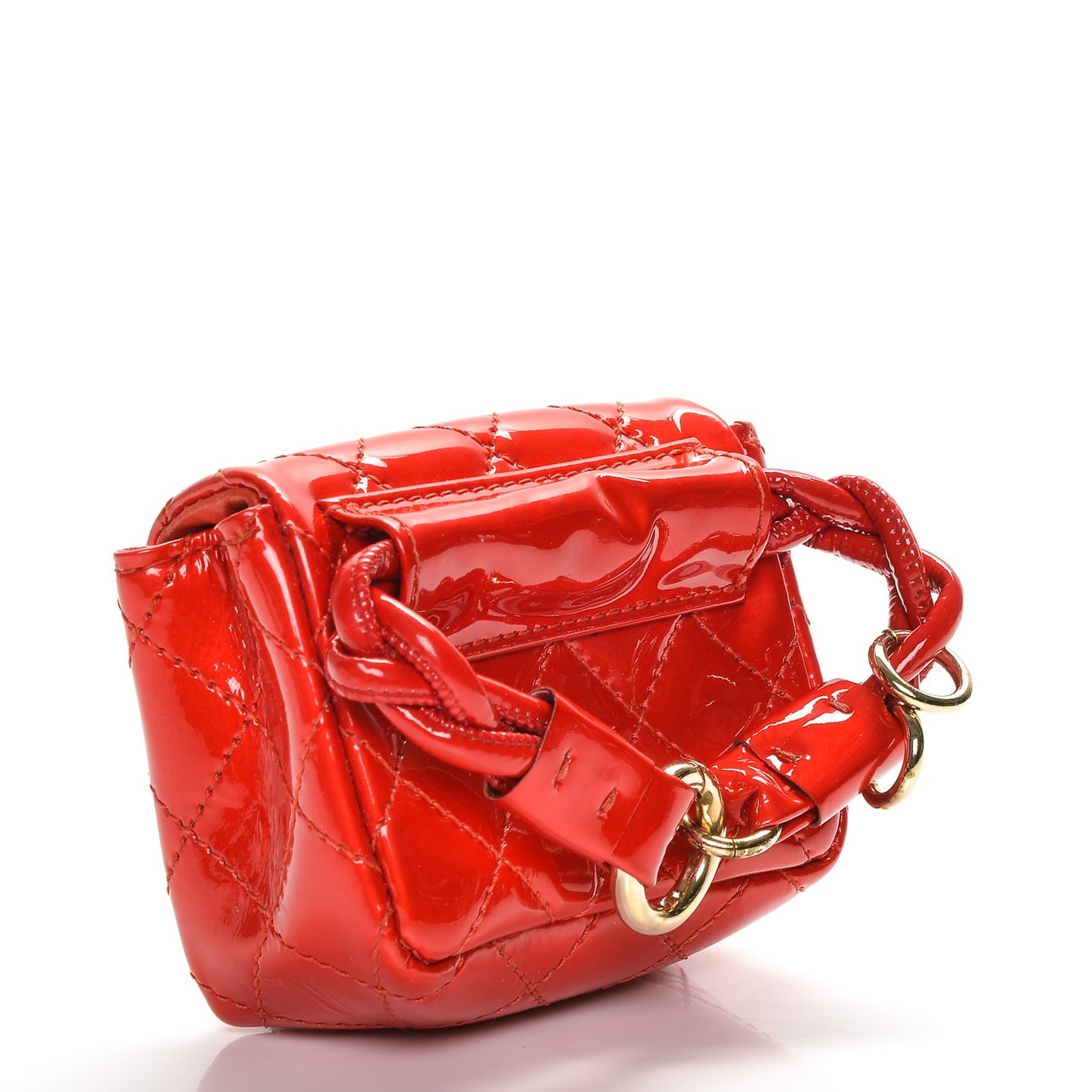 Patent Quilted 2.55 Ankle Wrist Bag Red