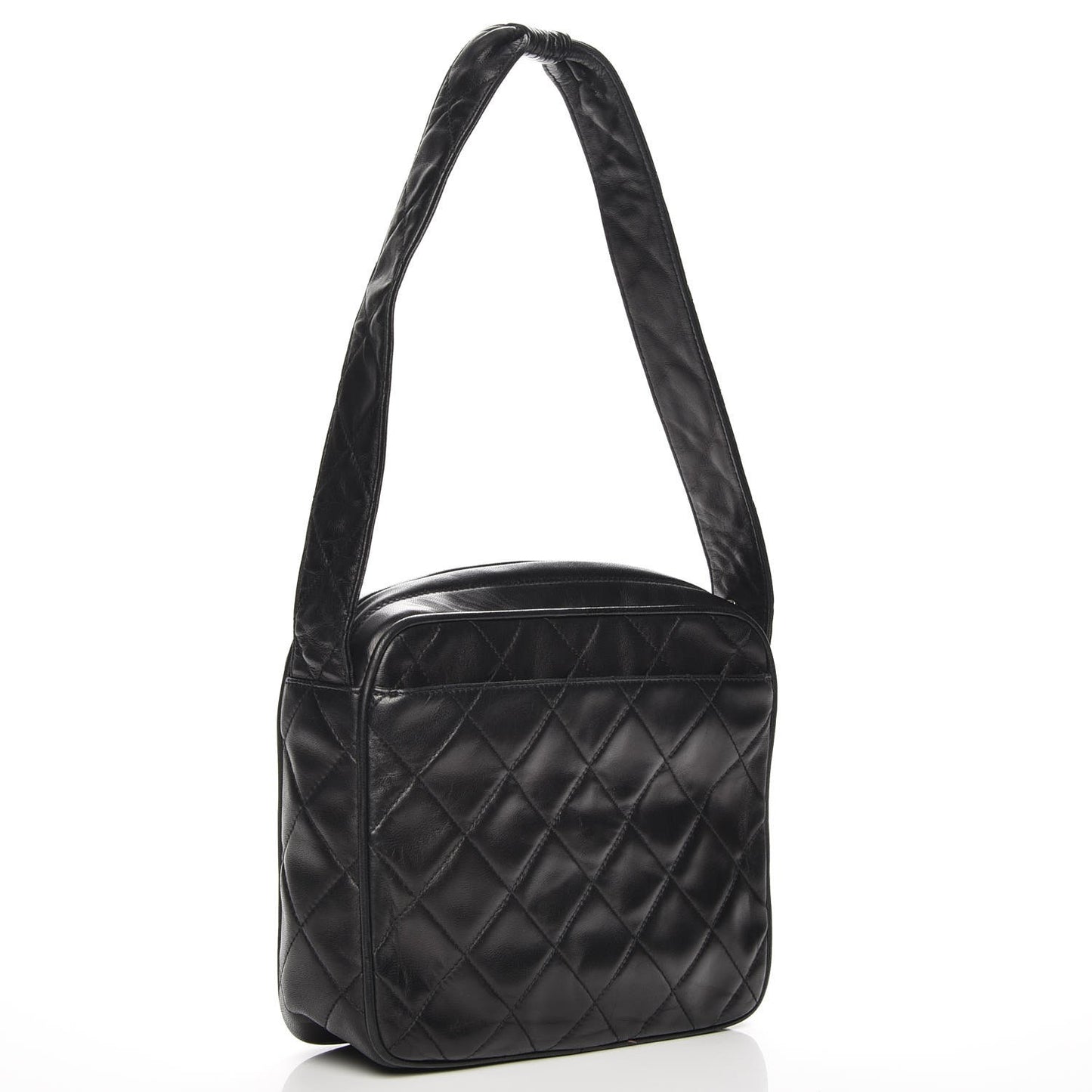 Lambskin Quilted Small Shoulder Bag Black