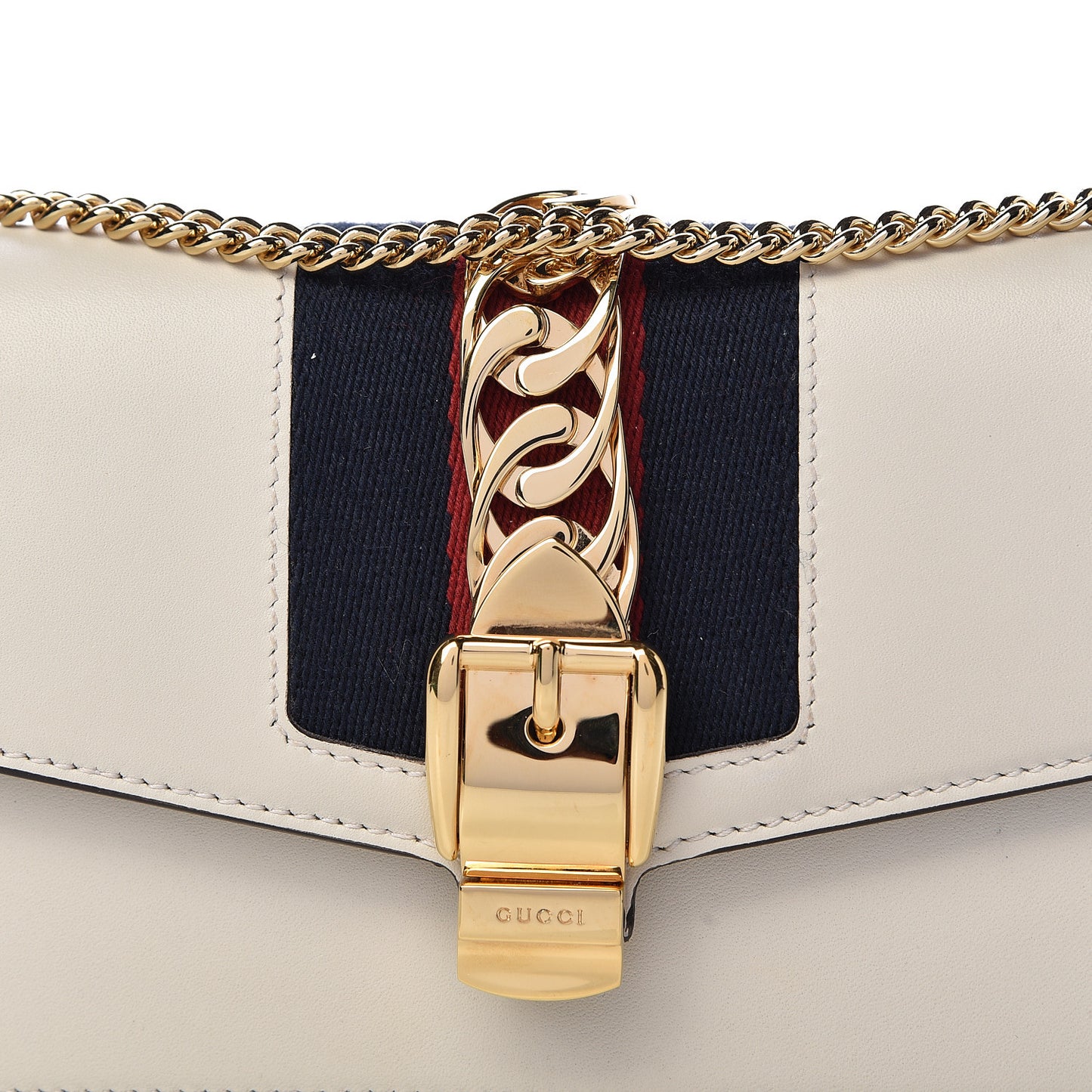 Calfskin Super Mini Sylvie Chain Shoulder Bag White