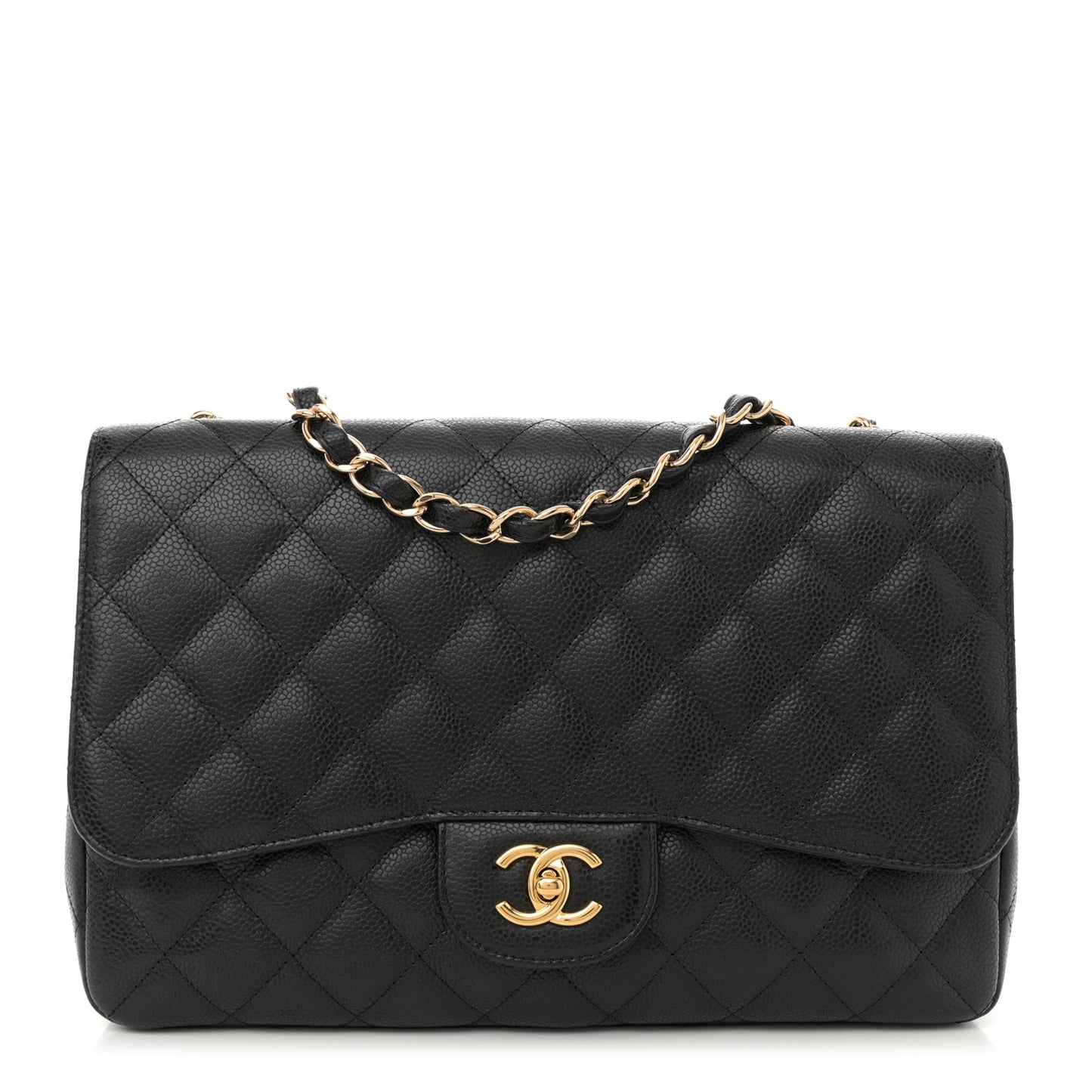 Caviar Quilted Jumbo Single Flap Black