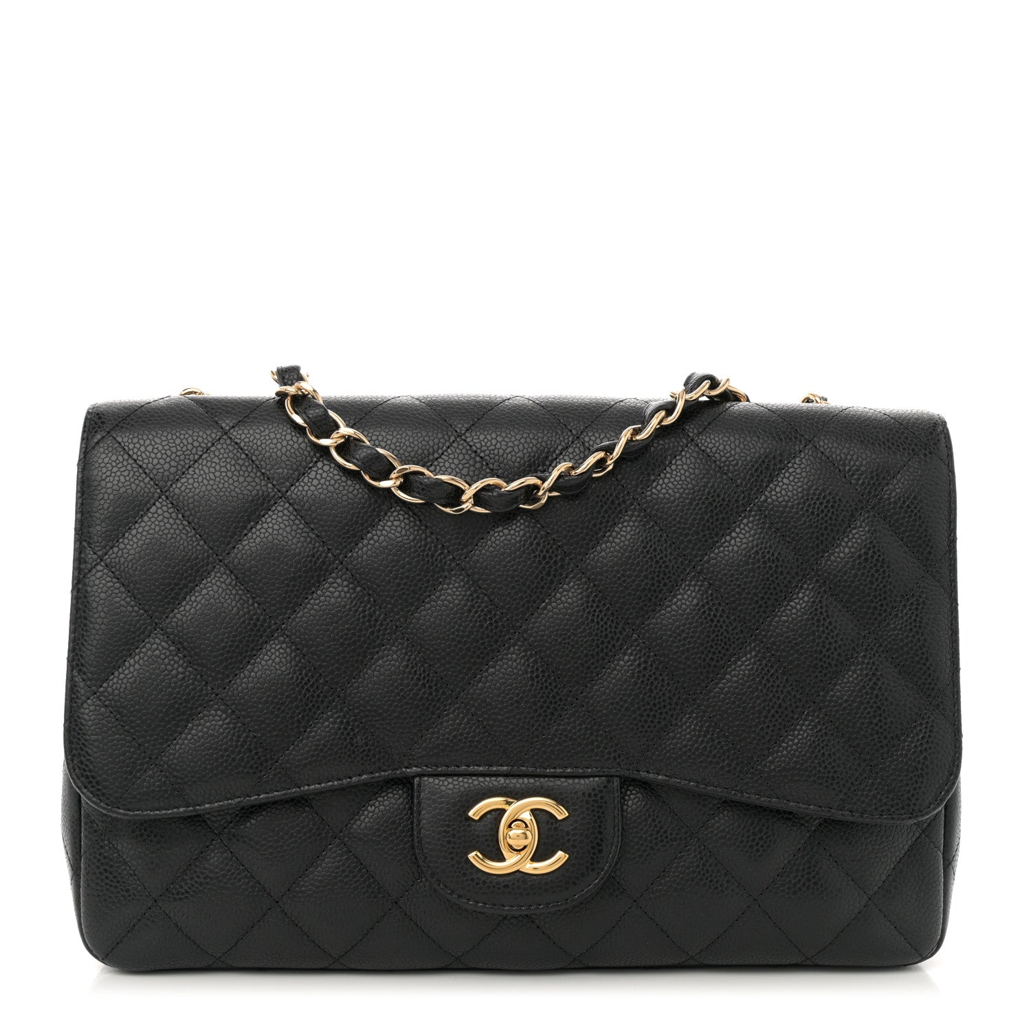 Chanel Caviar Quilted Jumbo Single Flap Black 1 of 11