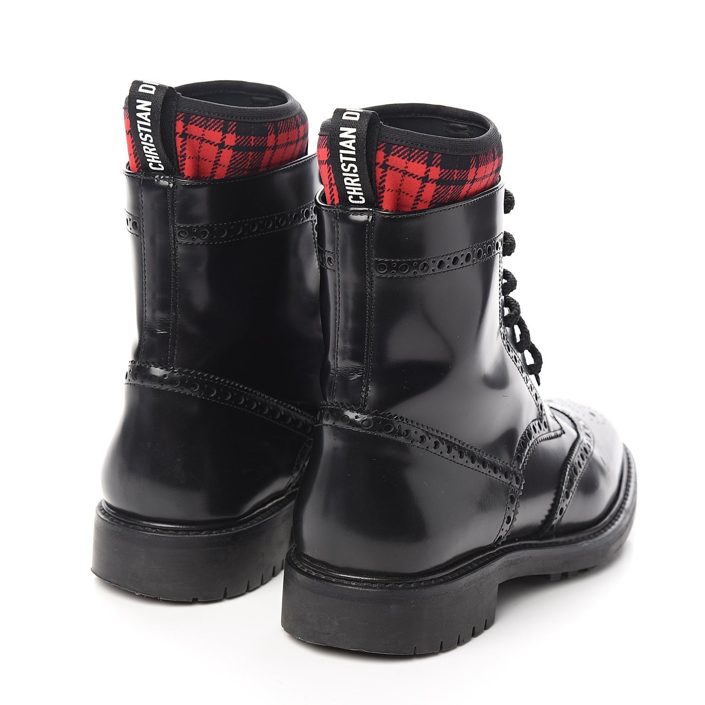 Calfskin D-Order Low Boot 38 Black Red