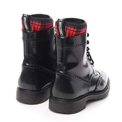 Christian Dior Calfskin D-Order Low Boot 38 Black Red 4 of 10