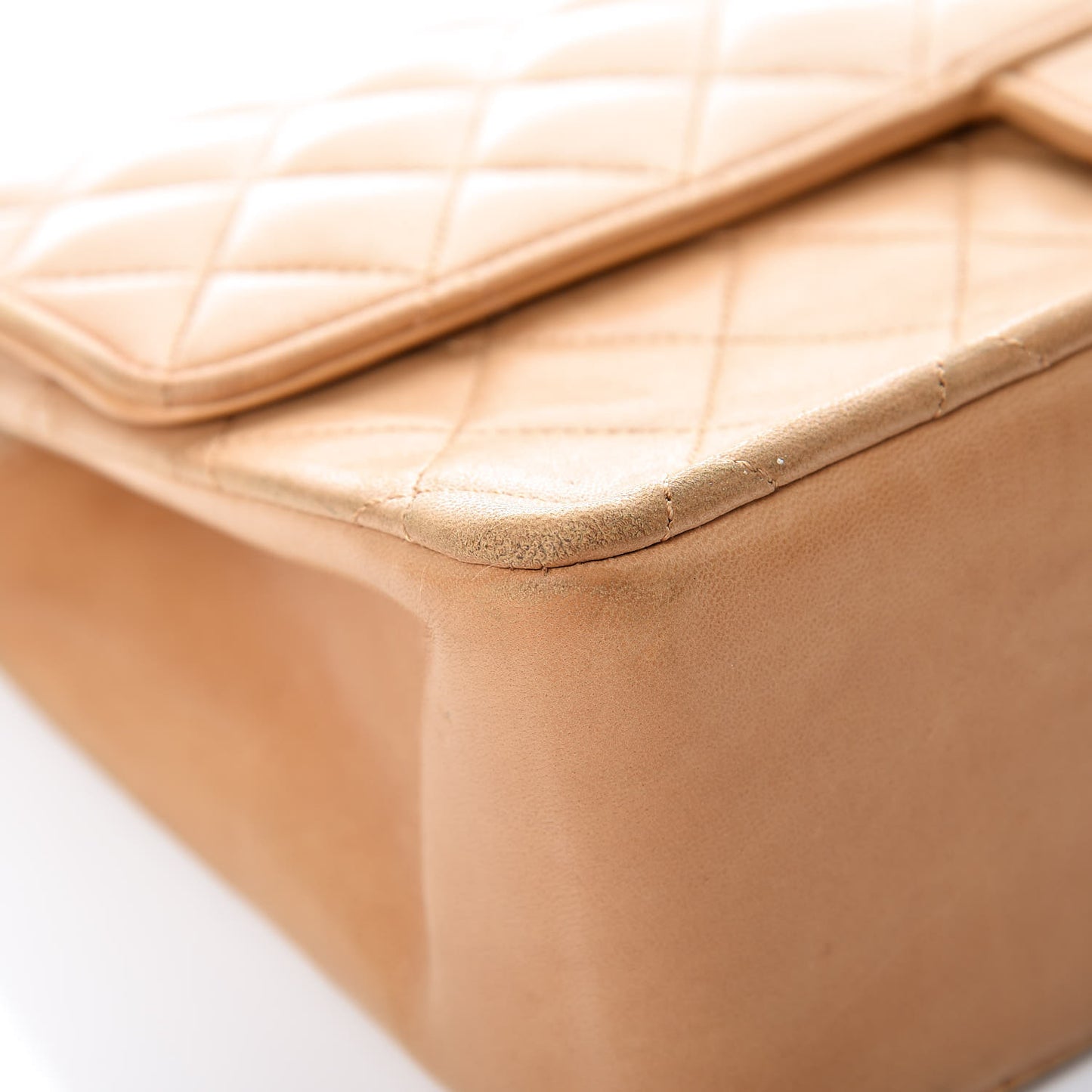 Lambskin Quilted Medium Bijoux Chain Double Flap Beige