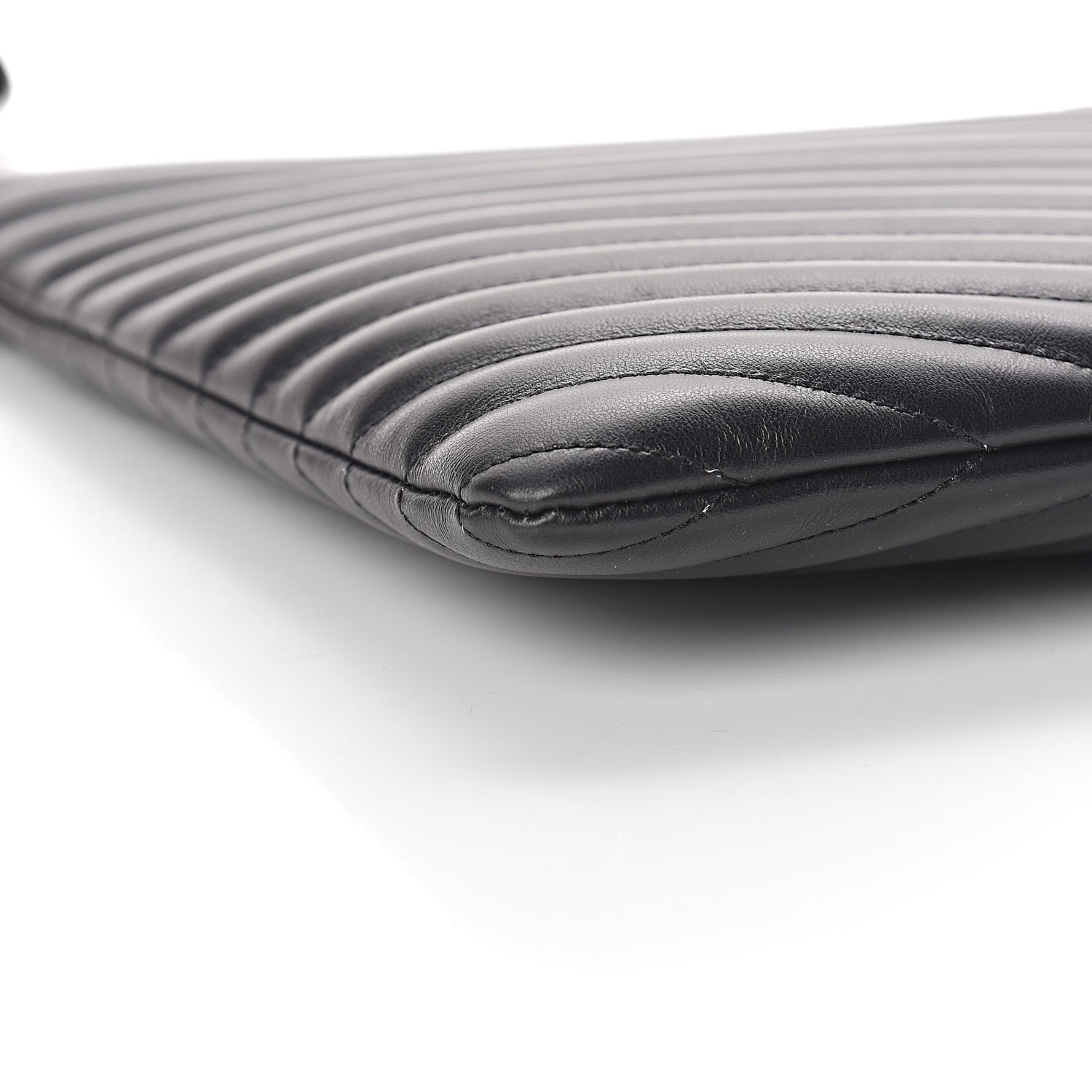 Saint Laurent Calfskin Matelasse Chevron Monogram Document Holder Black 8 of 9
