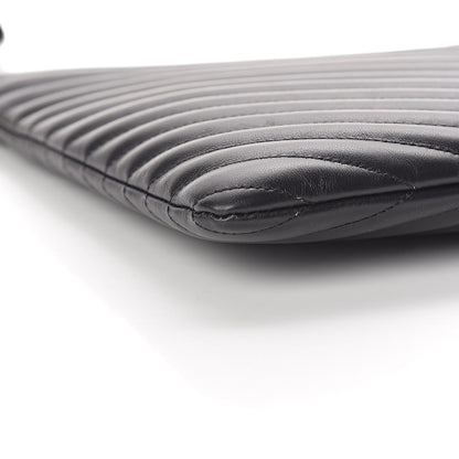 Saint Laurent Calfskin Matelasse Chevron Monogram Document Holder Black 8 of 9