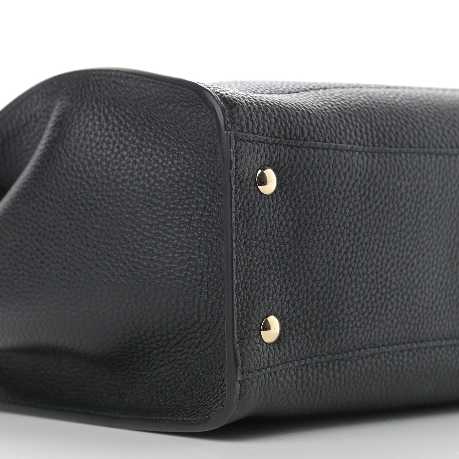Salvatore Ferragamo Hammered Calfskin Double Handle Small Amy Tote Black 9 of 12