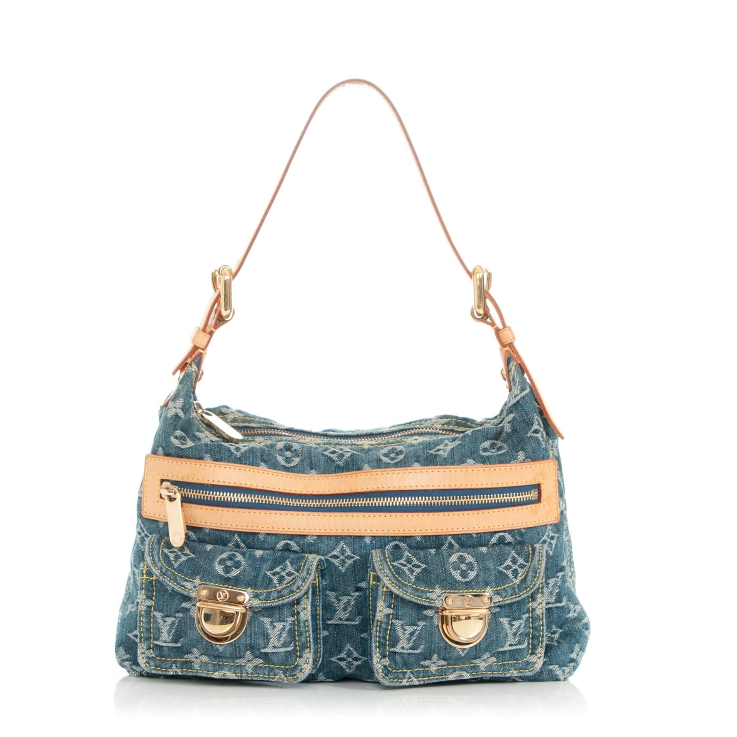 Monogram Denim Baggy PM Blue