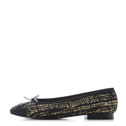 Chanel Tweed Flannel Cap Toe Ballerina Flats 39 1 of 9