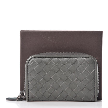 Bottega Veneta Nappa Intrecciato Zip Around Coin Purse Light Grey 15 of 15