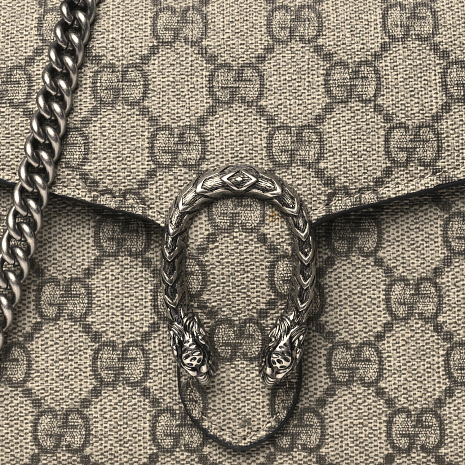 Gucci GG Supreme Monogram Mini Dionysus Chain Wallet Beige Black 8 of 10