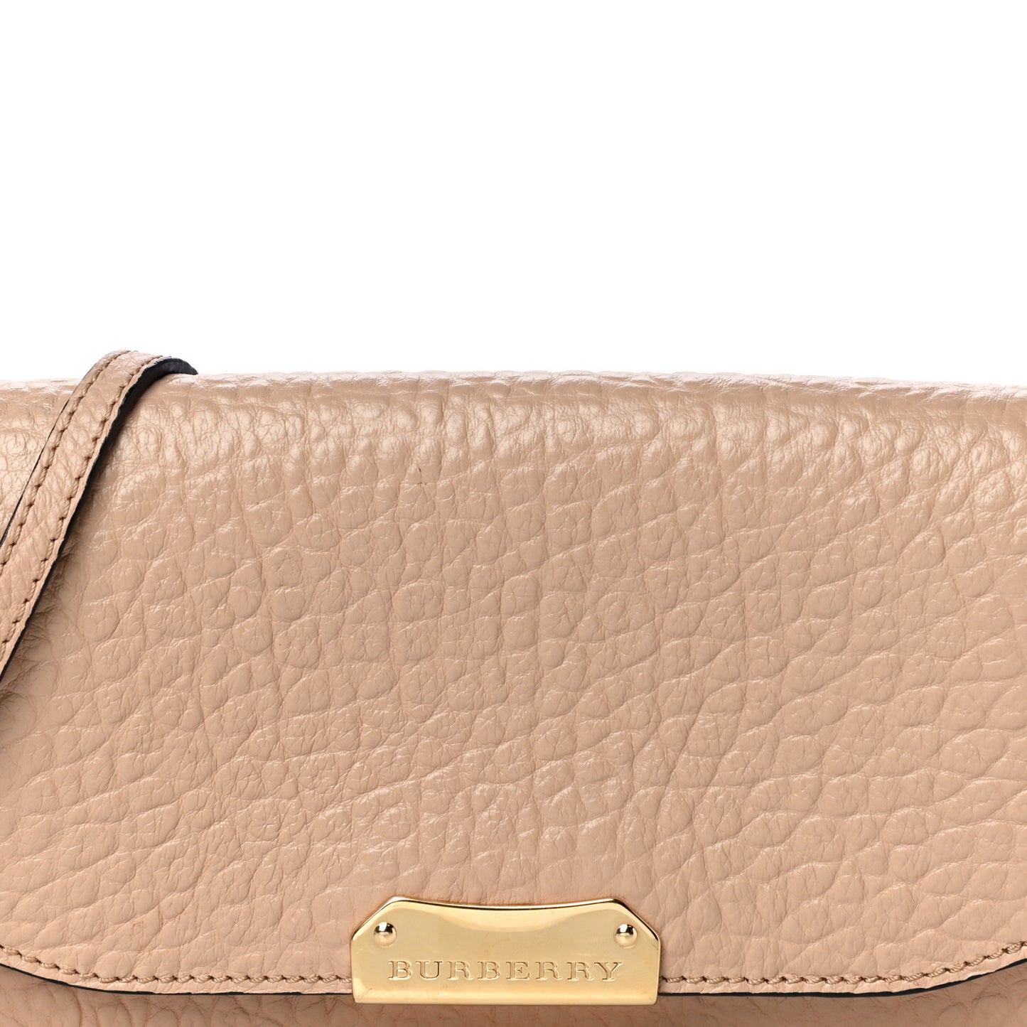 Signature Grain Small Madison Chain Clutch Pale Apricot