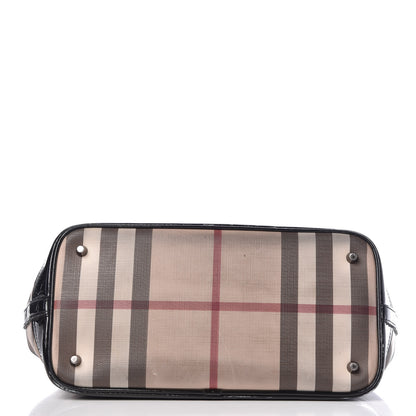 Burberry Patent Supernova Check Tote Black 7 of 30