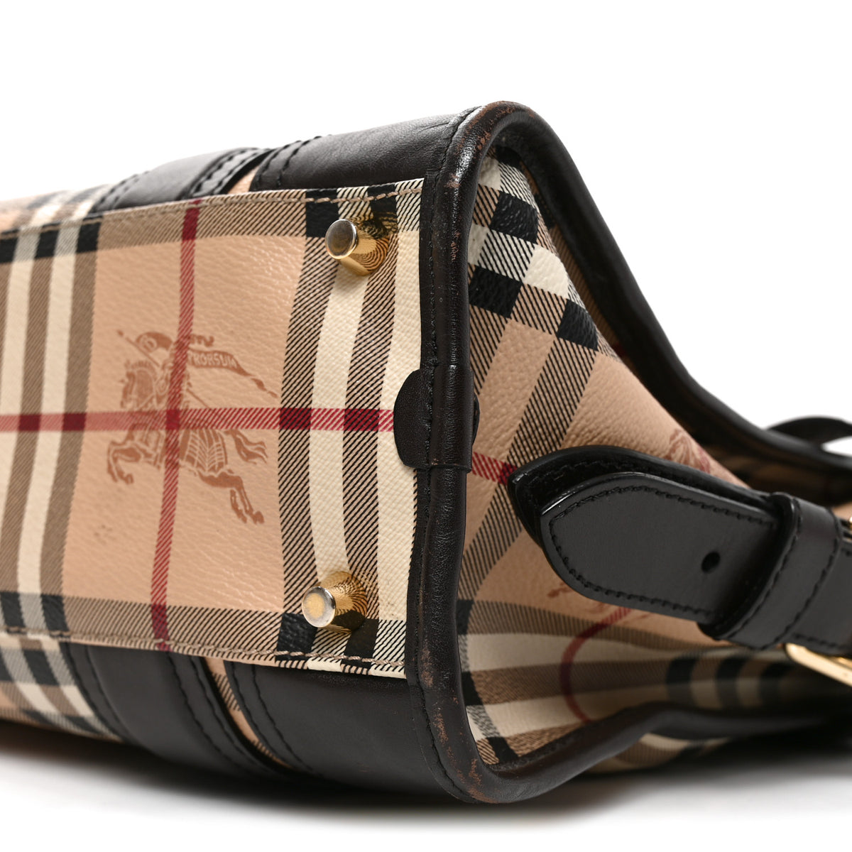 Burberry Haymarket Check Top Handle Crossbody Brown 9 of 9
