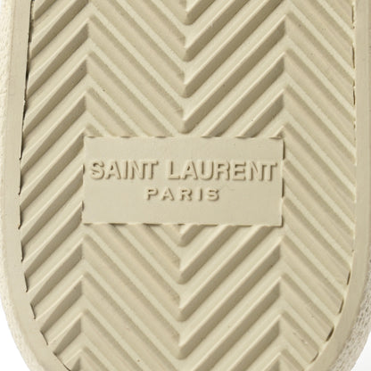Saint Laurent Calfskin Embroidered Mens Court Classic Sneakers 38 White Pink 5 of 7