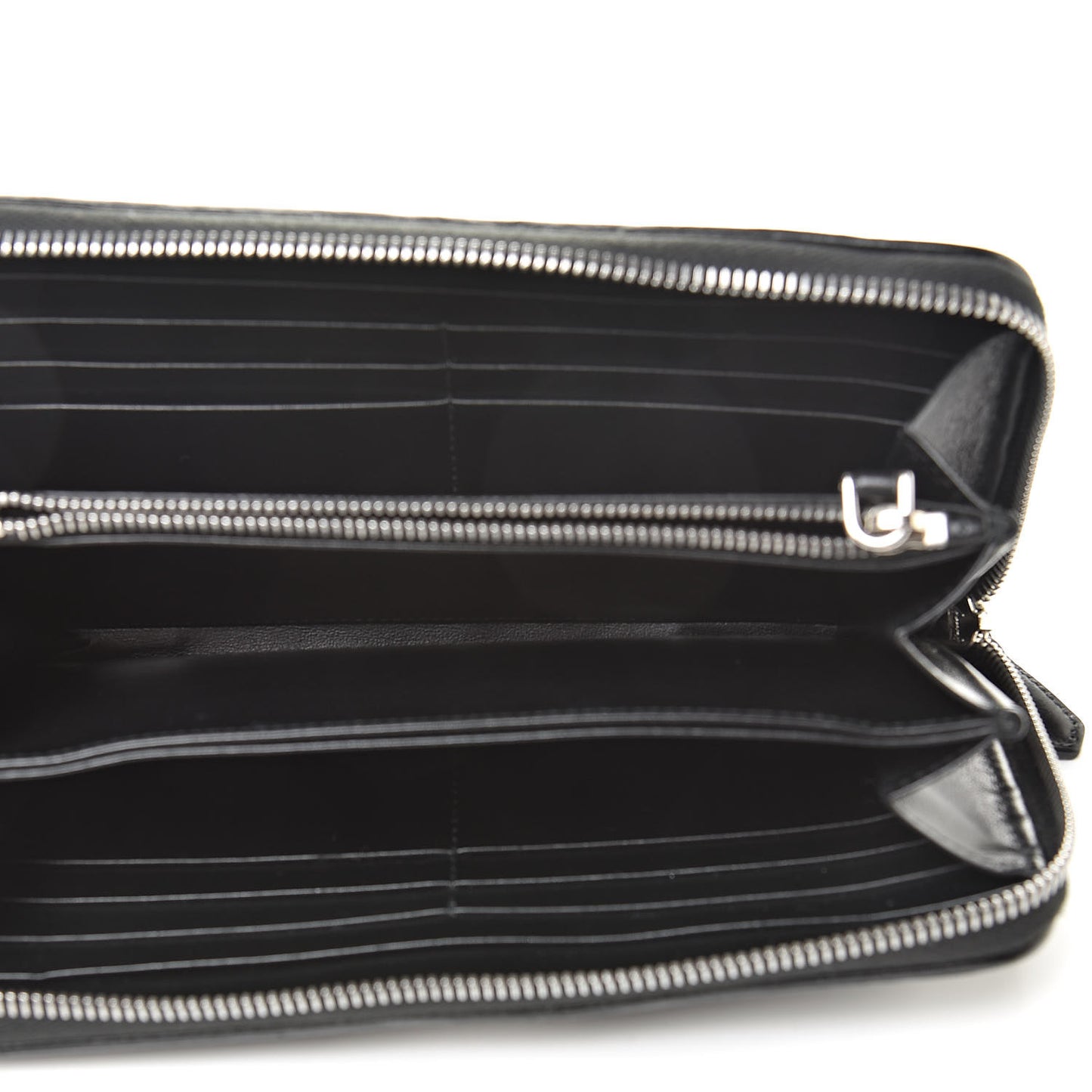 Soft Calfskin Diagramme Zip Around Wallet Black