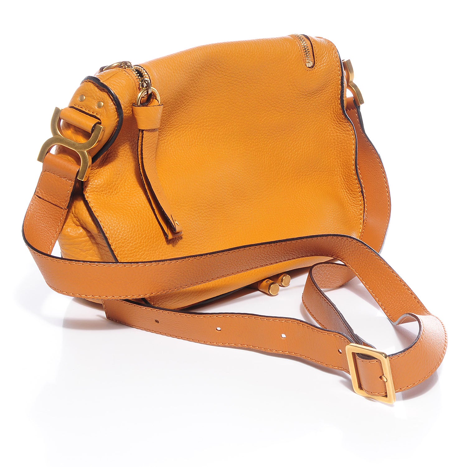 Chloe Calfskin Medium Marcie Round Crossbody Bag Yellow 3 of 12