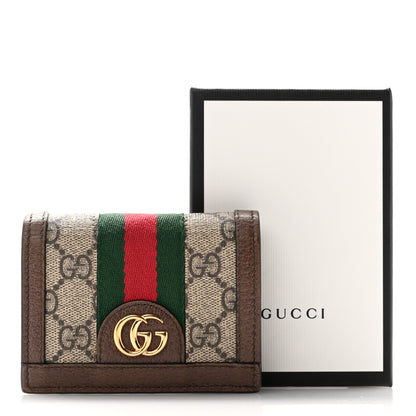 Gucci GG Supreme Monogram Web Ophidia Card Case Beige New Acero 8 of 8