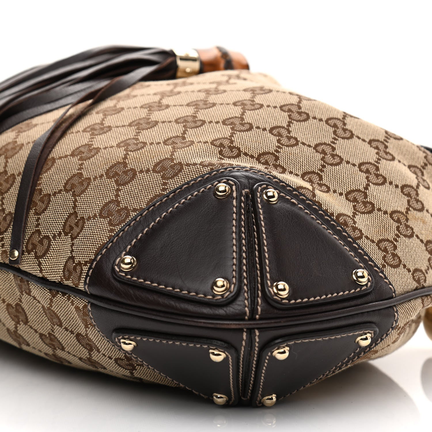 Gucci Monogram Medium Indy Top Handle Hobo Dark Brown 10 of 11