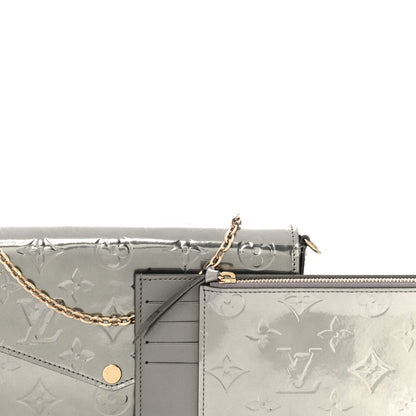 Louis Vuitton Vernis Felicie Pochette Chain Wallet Gris Metal 8 of 12