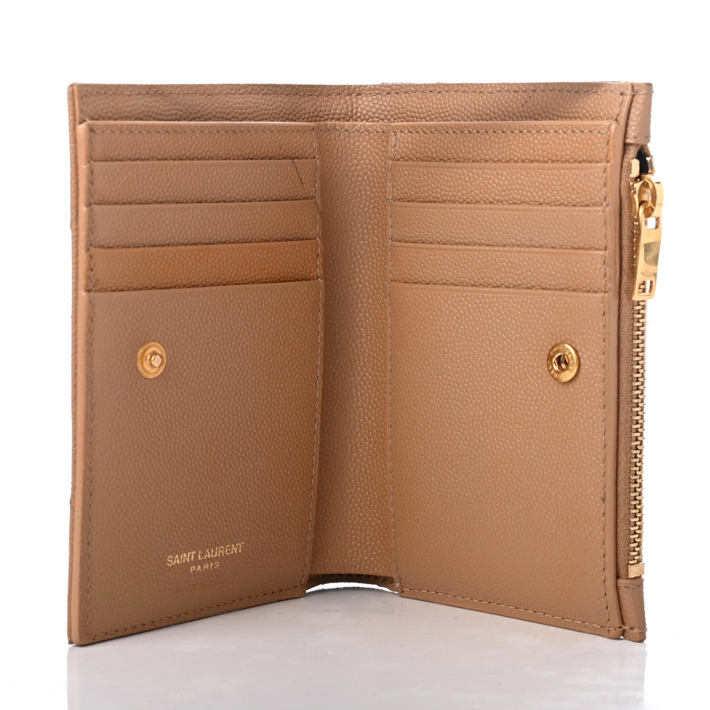 Grain De Poudre Matelasse Chevron Monogram Zipped Two-Part Wallet Cork