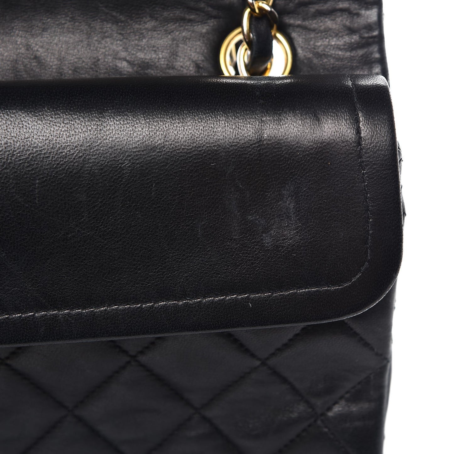 Lambskin Quilted Small Double Flap Black