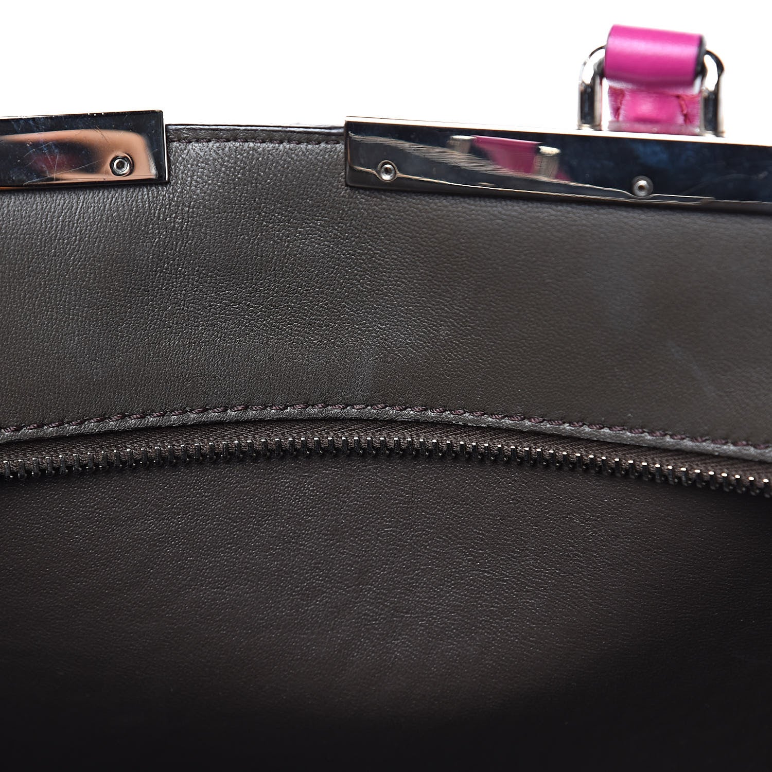 Fendi Vitello Dolce Shiny Nappa Petite 3Jours Tote Magenta Carbone 18 of 18