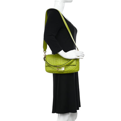 Fendi Nappa FF 1974 Embossed Baguette Wasabi 2 of 10
