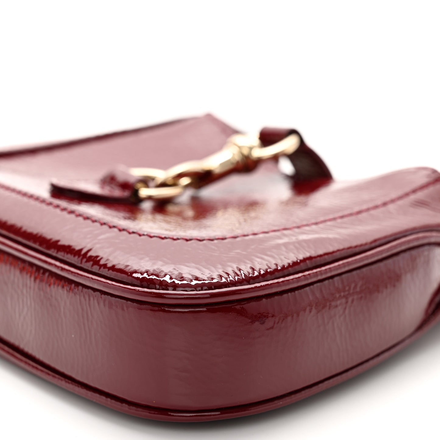 Crinkled Patent Mini Jackie Notte Bag Rosso Ancora Red