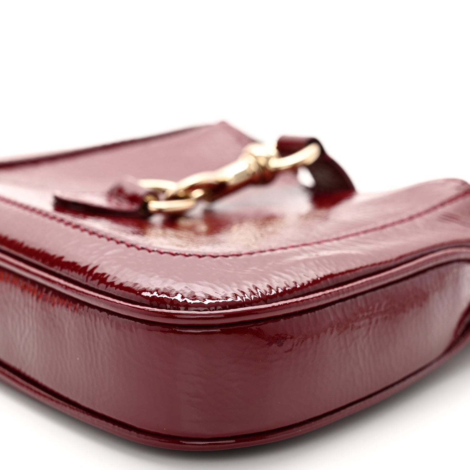 Gucci Crinkled Patent Mini Jackie Notte Bag Rosso Ancora Red 9 of 9
