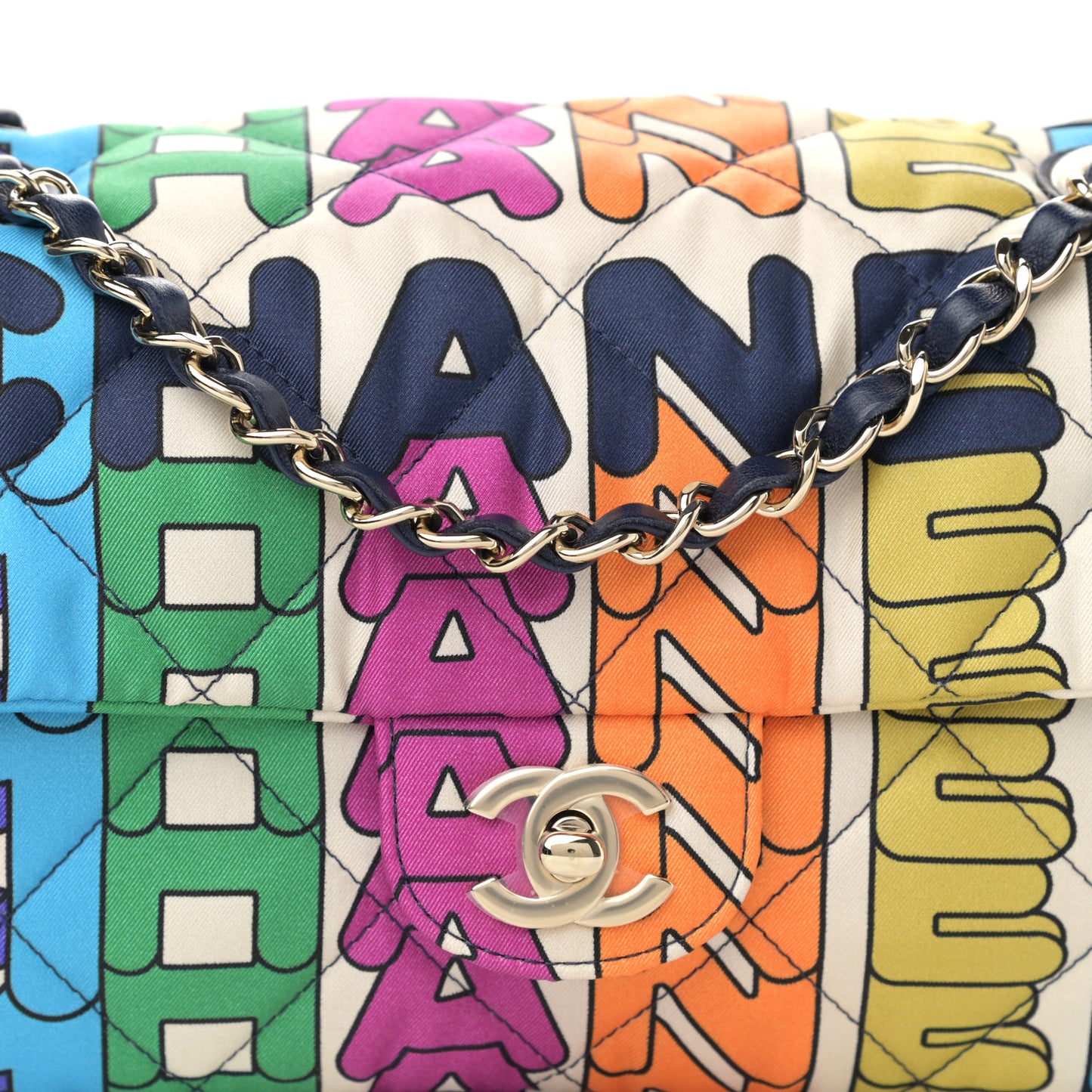 Printed Silk CC Small Single Flap Multicolor